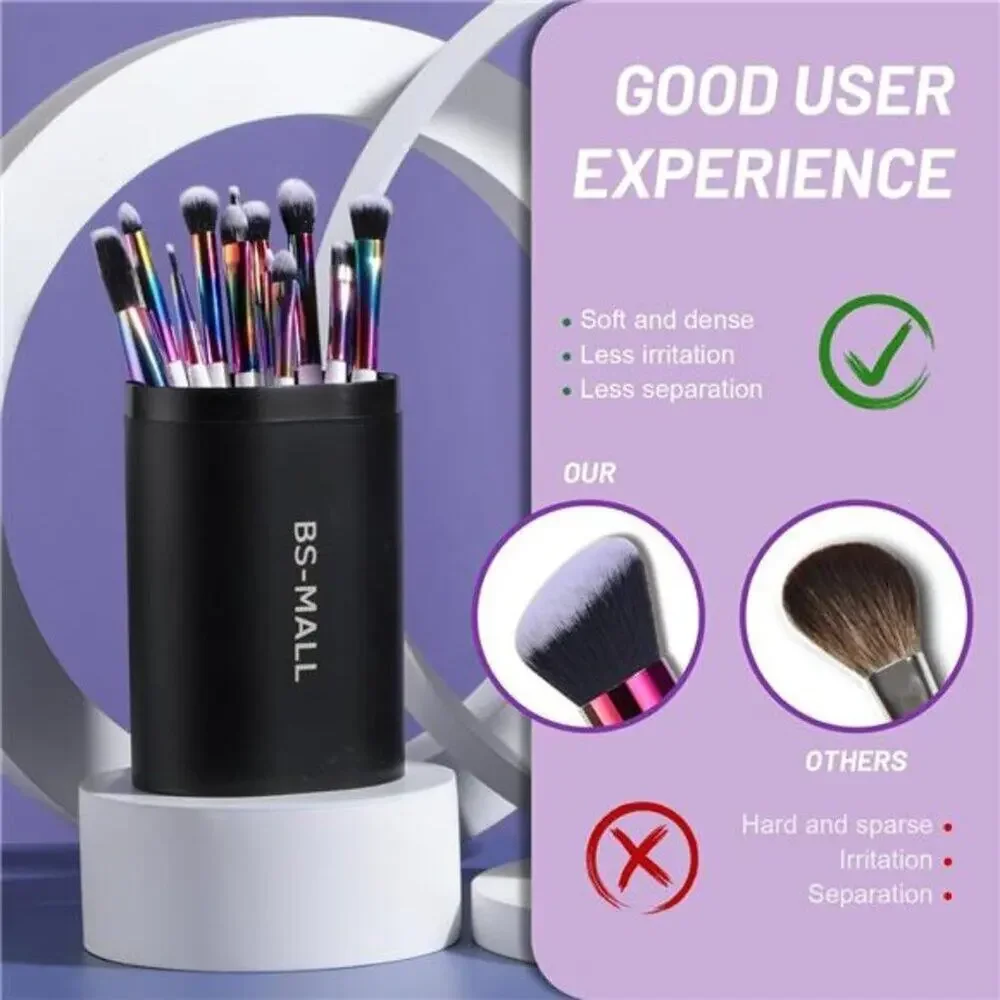 Makeup Rainbow Brush Set 18 Pcs Premium Synthetic Foundation Powder Concealers